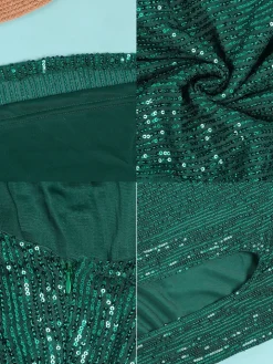 Sequin Sleevelesss Split Bodycon Maxi Dress