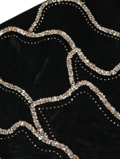 Sequins Strapless Velvet Maxi Dress