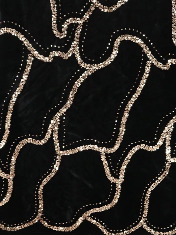 Sequins Strapless Velvet Maxi Dress