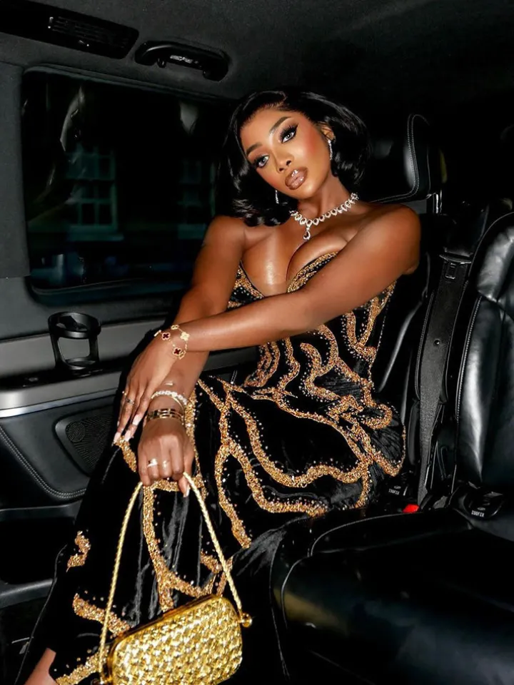 Sequins Strapless Velvet Maxi Dress