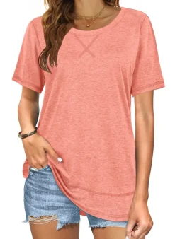 Short Sleeve Crewneck Side Split Top