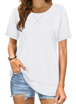 Short Sleeve Crewneck Side Split Top