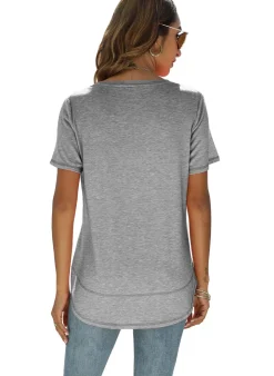 Short Sleeve Crewneck Side Split Top