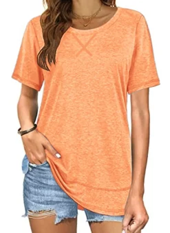 Short Sleeve Crewneck Side Split Top