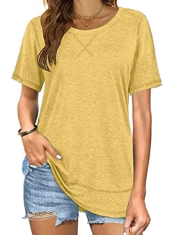 Short Sleeve Crewneck Side Split Top