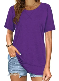 Short Sleeve Crewneck Side Split Top