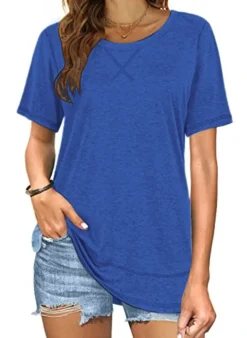 Short Sleeve Crewneck Side Split Top