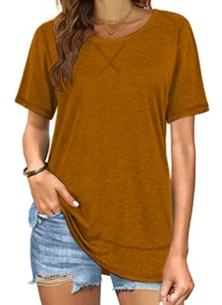 Short Sleeve Crewneck Side Split Top