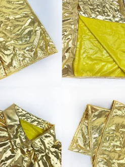 Short Sleeve Glitter Button Dwon Shirt