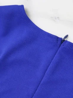 Short Sleeve Ruffle Patchwork Midi Dress