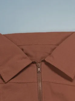 Short Sleeve Zipper Pocket Wide Leg Jumpsuit