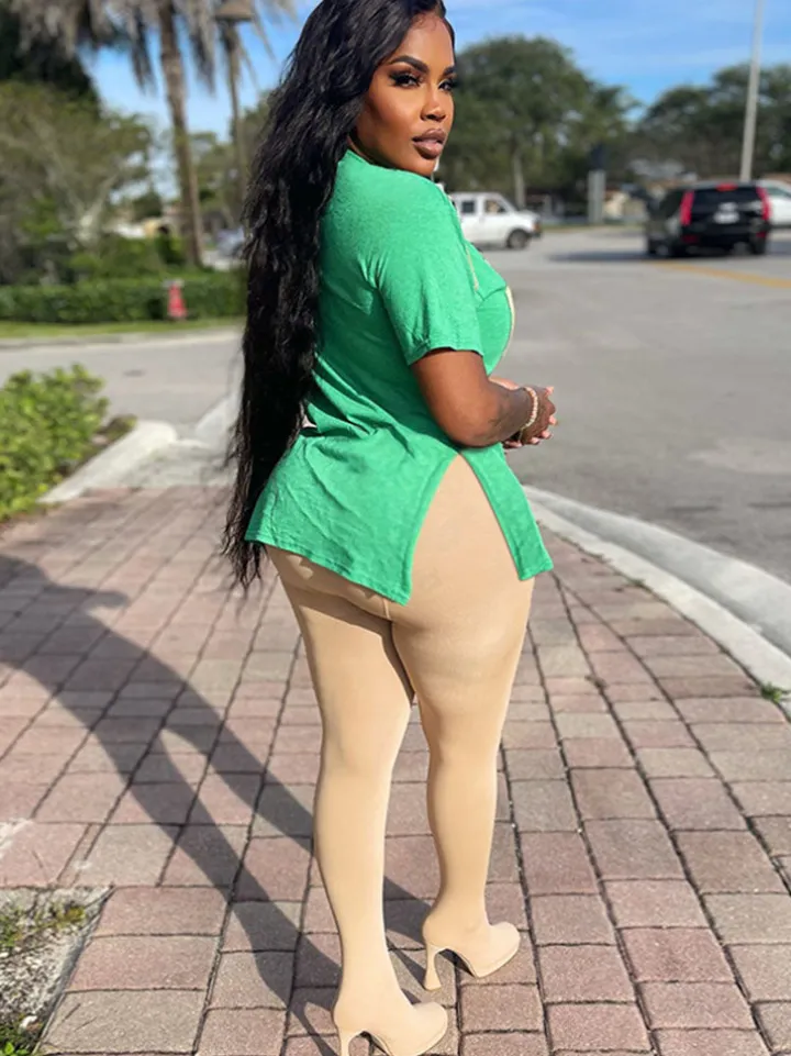 Short Sleeves Side Split T Shirt