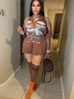 Short Sleeves Side Split T Shirt