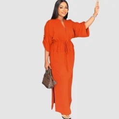 Side Pleated Cargo Cinched Waist Dress