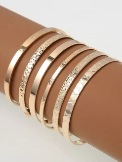 Six Piece Minimalist Open Upper Bracelets