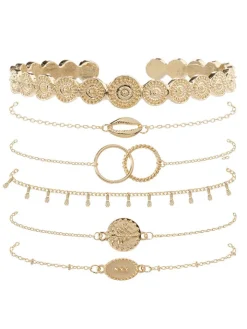 Six Piece Minimalist Shell Bracelets