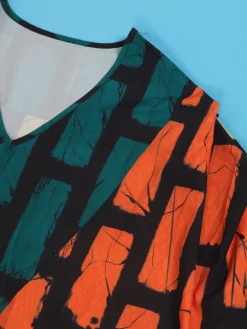 Sleeveless Color Block Split Loose Dress