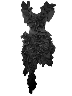 Sleeveless Crimping Backless Asymmetrical Mini Dress