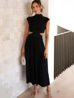 Sleeveless Cut Out Bodycon Maxi Dress