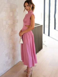 Sleeveless Cut Out Bodycon Maxi Dress