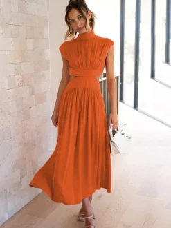 Sleeveless Cut Out Bodycon Maxi Dress