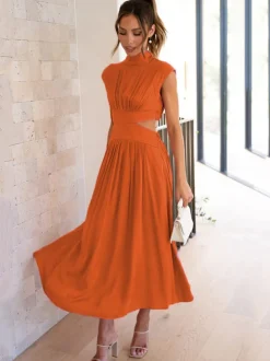 Sleeveless Cut Out Bodycon Maxi Dress