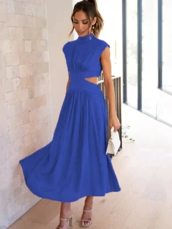 Sleeveless Cut Out Bodycon Maxi Dress