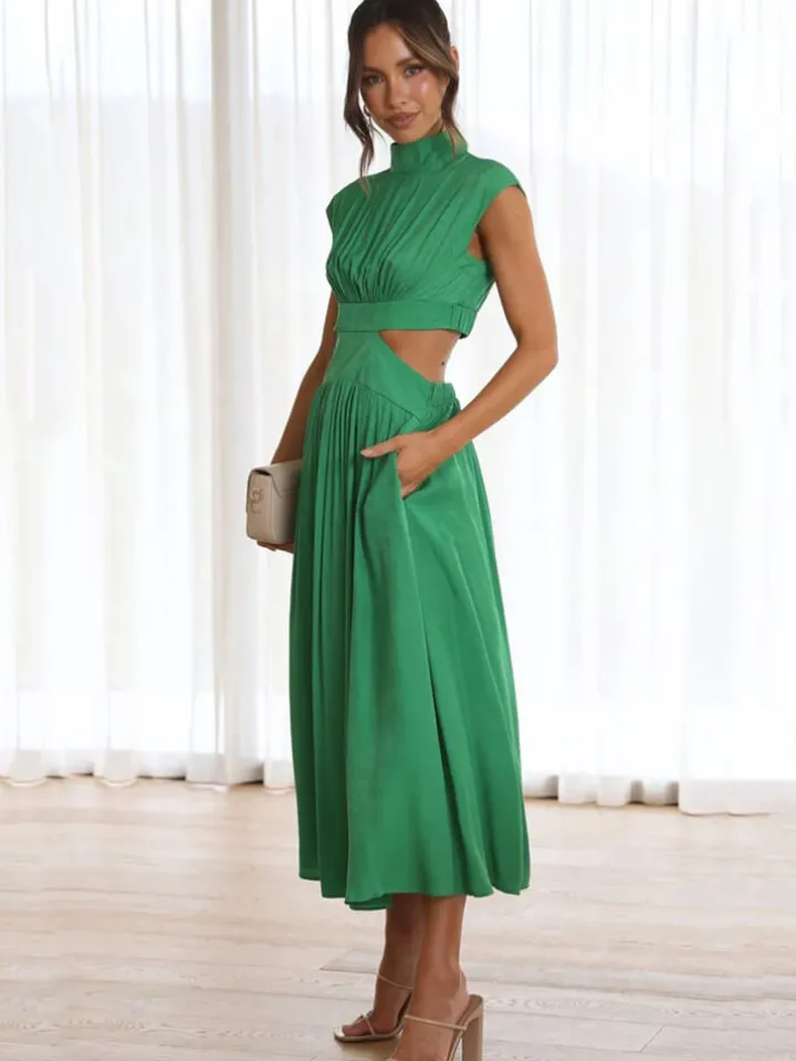 Sleeveless Cut Out Bodycon Maxi Dress