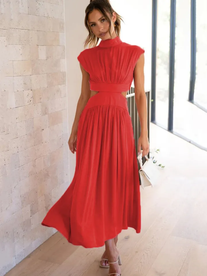 Sleeveless Cut Out Bodycon Maxi Dress