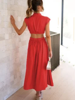 Sleeveless Cut Out Bodycon Maxi Dress