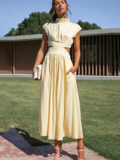 Sleeveless Cut Out Bodycon Maxi Dress