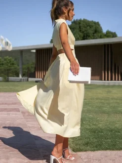 Sleeveless Cut Out Bodycon Maxi Dress