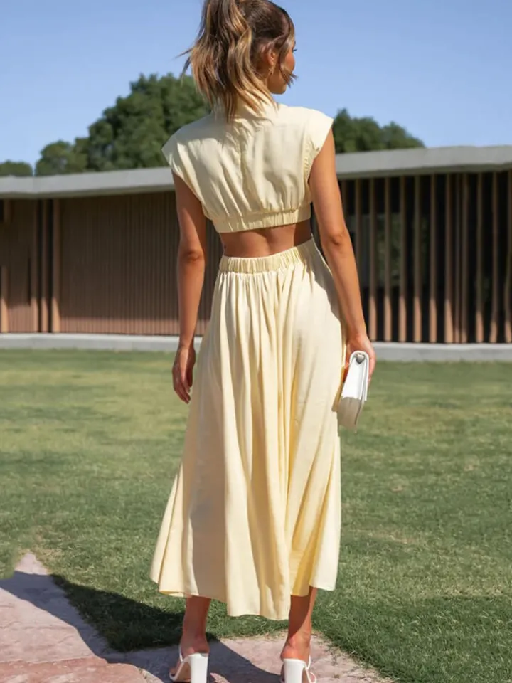 Sleeveless Cut Out Bodycon Maxi Dress