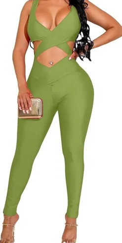 Sleeveless Cut Out Bodycon Jumpsuit