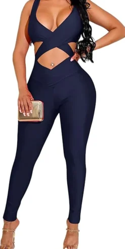 Sleeveless Cut Out Bodycon Jumpsuit