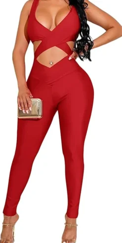 Sleeveless Cut Out Bodycon Jumpsuit