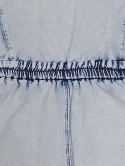 Sleeveless Elastic Waist Denim Romper