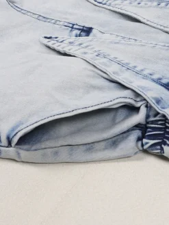 Sleeveless Elastic Waist Denim Romper