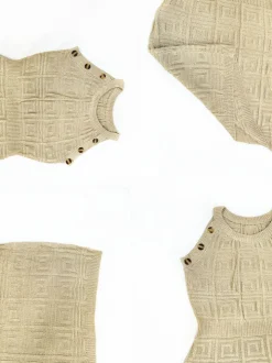 Sleeveless Knit Button Bodycon Mini Dress