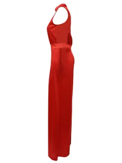 Sleeveless Mock Neck Wide-Leg Jumpsuit
