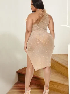 Sleeveless One Shoulder Midi Dress