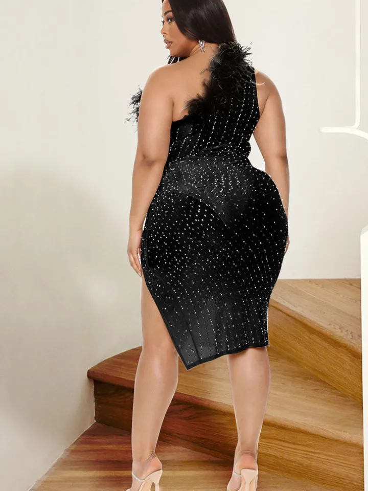 Sleeveless One Shoulder Midi Dress