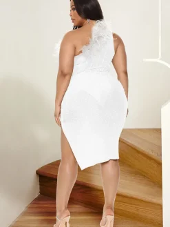 Sleeveless One Shoulder Midi Dress