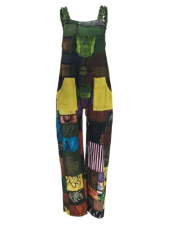 Sleeveless Plaid Print Overalls Jumpsuit