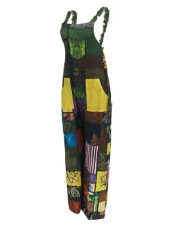 Sleeveless Plaid Print Overalls Jumpsuit