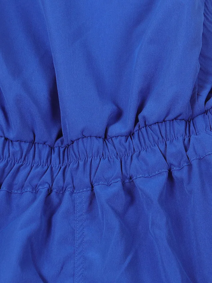 Sleeveless Solid Color Asymmetrical Romper