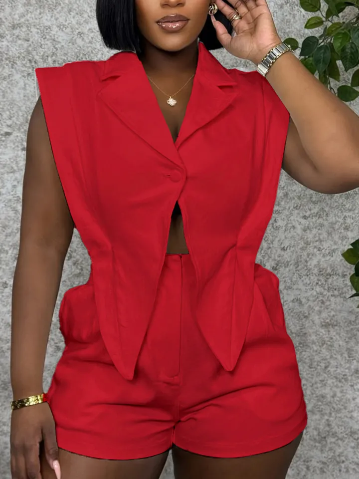 Sleeveless Solid Color Asymmetrical Romper