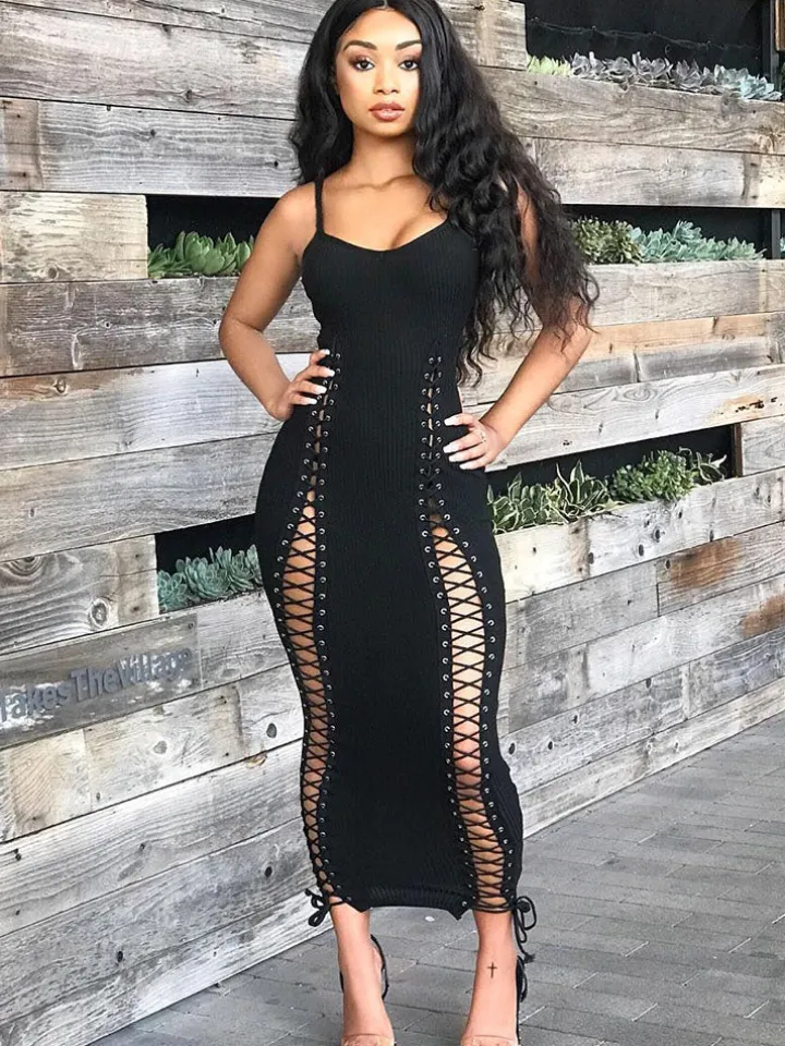 Sleeveless Tie Up Maxi Dress