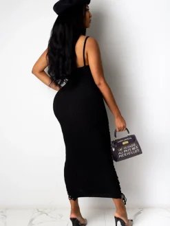 Sleeveless Tie Up Maxi Dress