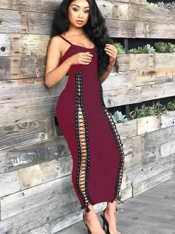 Sleeveless Tie Up Maxi Dress